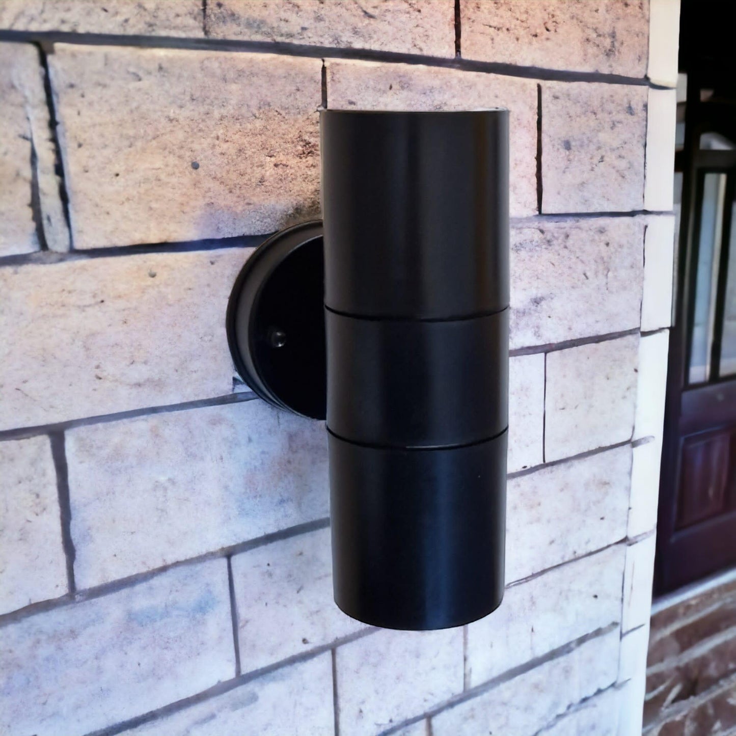Eclipse Duo Black Outdoor Wall Mounted Up / Down LED Light Mains Wired IP65