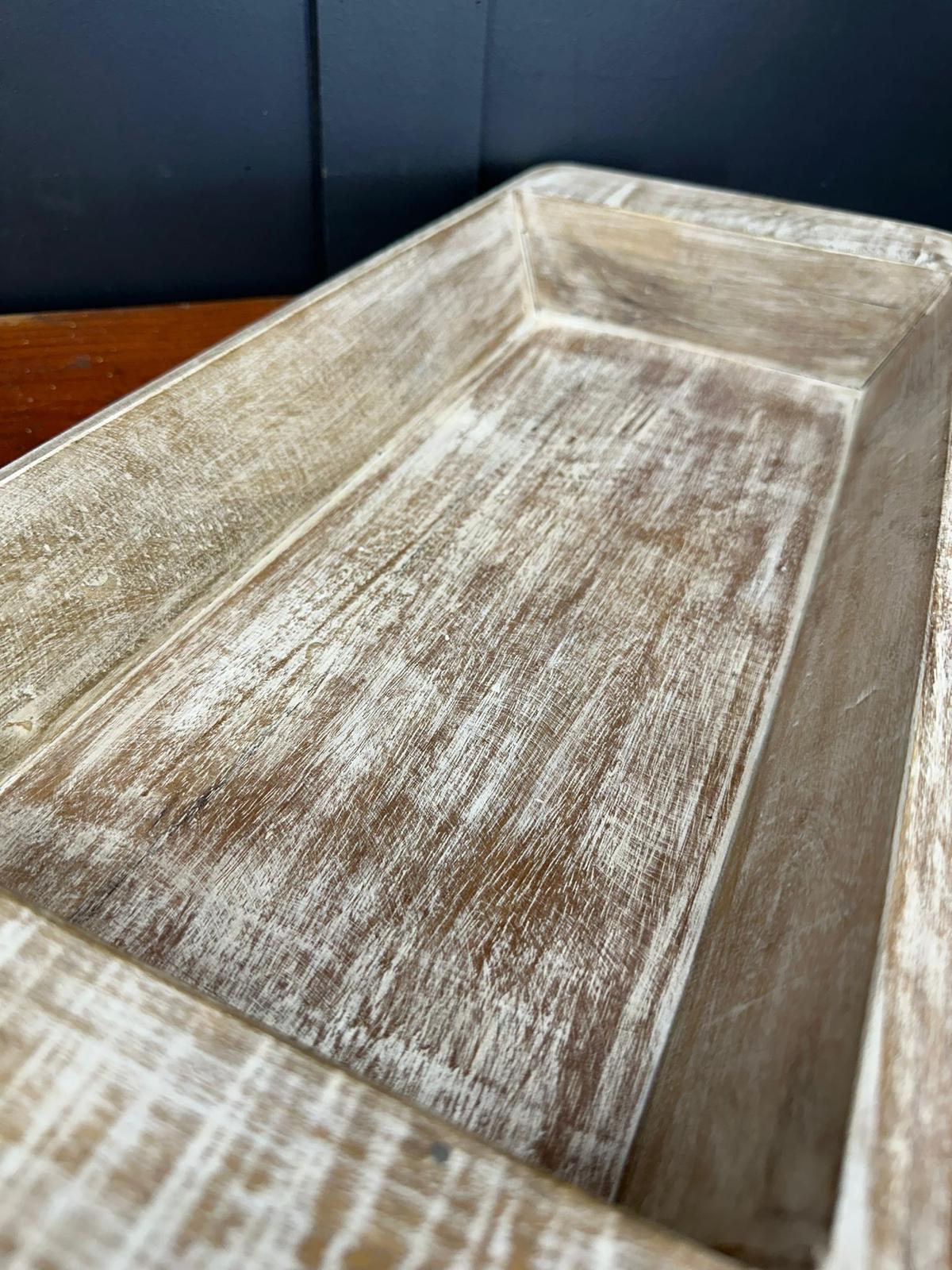 Rustic Wooden Serving Bowl / Fruit Bread Antipasti Cheese Board Tray