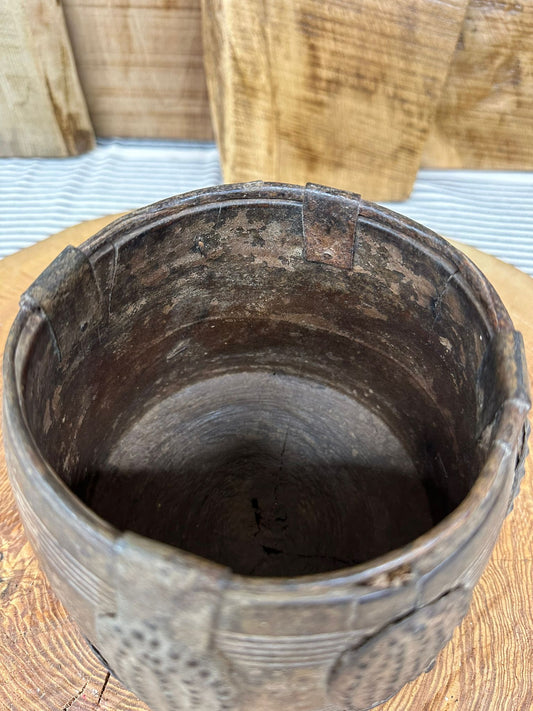 Wooden Vintage Herb Plant Pot Planter / Stationary Desk Tidy / Cutlery Holder B