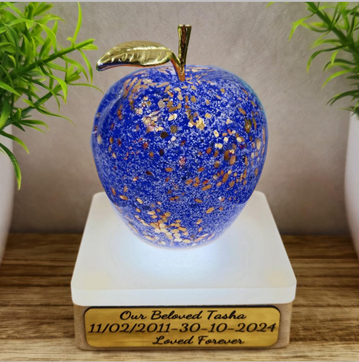 Memorial Ashes In Glass Apple (gold speckle)