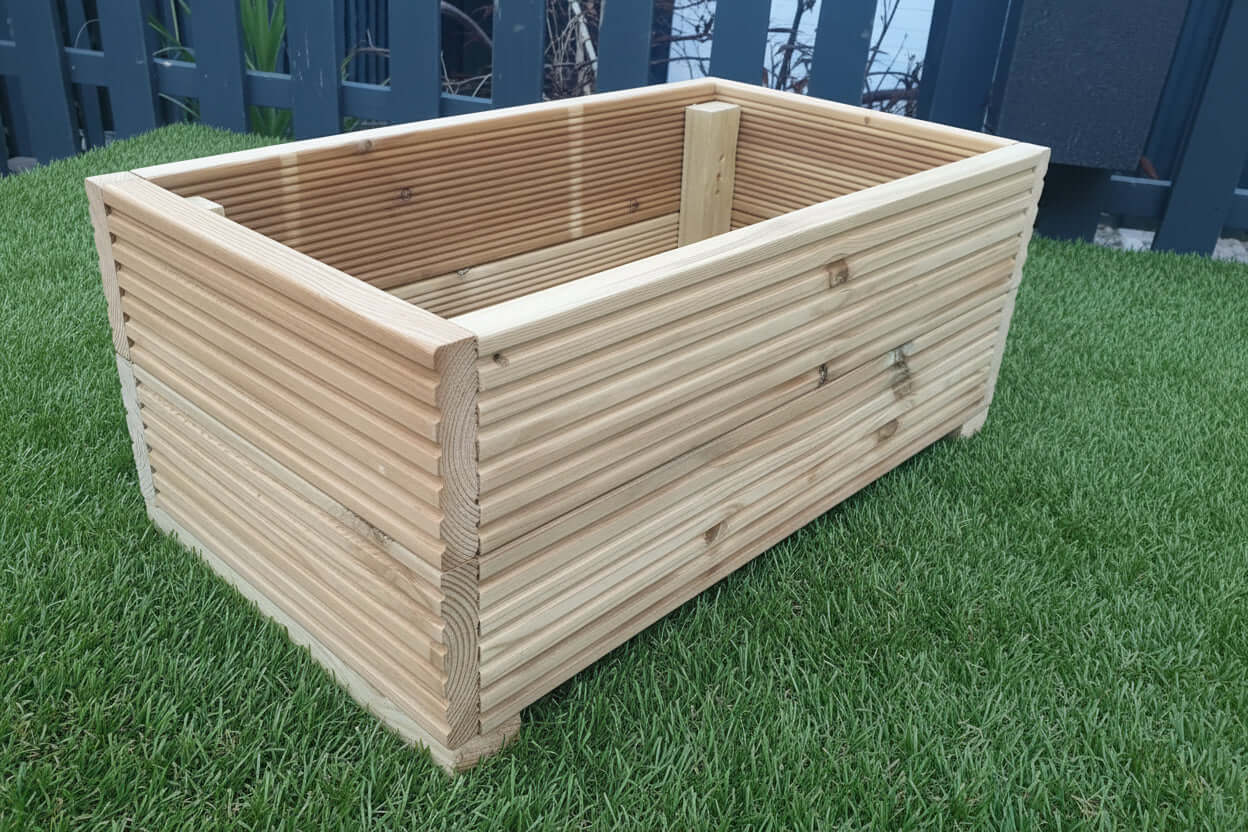 40cm garden wooden decking planter
