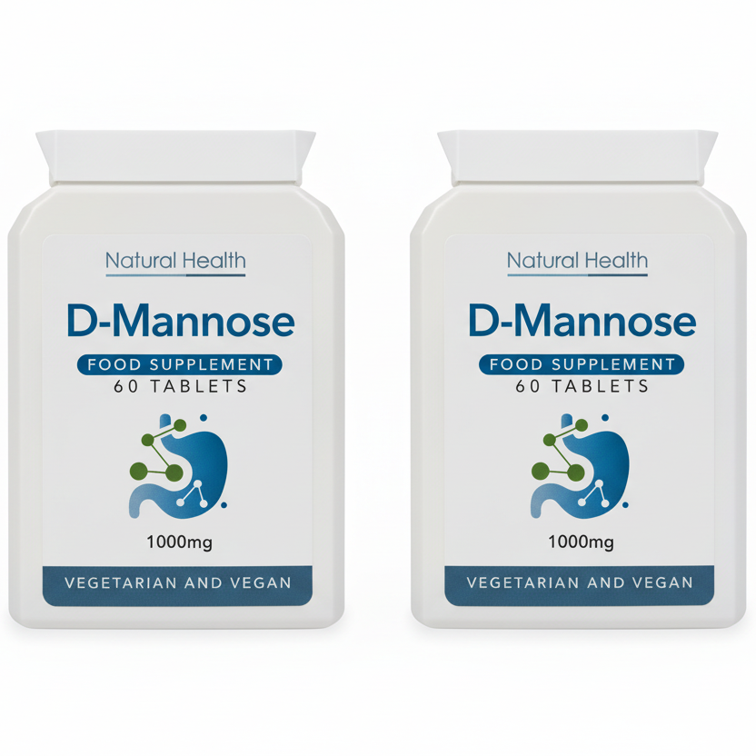 D-Mannose 1000mg Tablets | 60 Tablets | Pure D Mannose Supplement | Chewable | Vegan | 2 Month Supply | Made in the UK