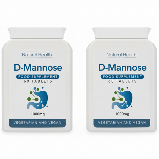 D-Mannose 1000mg Twin Pack | 120 Chewable Tablets | 4 Month Supply | Vegan | UK Made