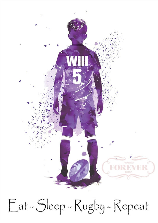 Rugby personalised UNFRAMED A4 PRINT