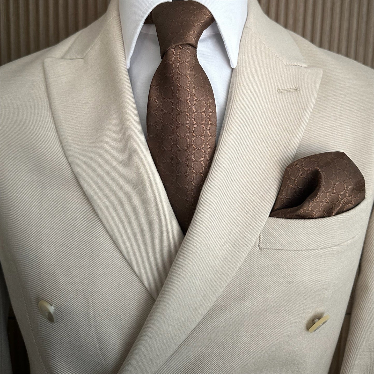 Coffee Textured Pocket Square