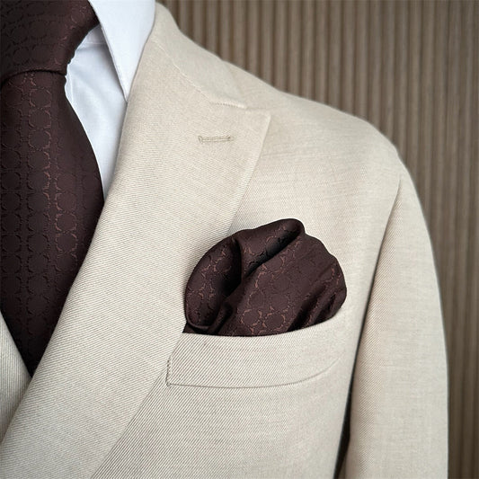 Red Brown Textured Pocket Square