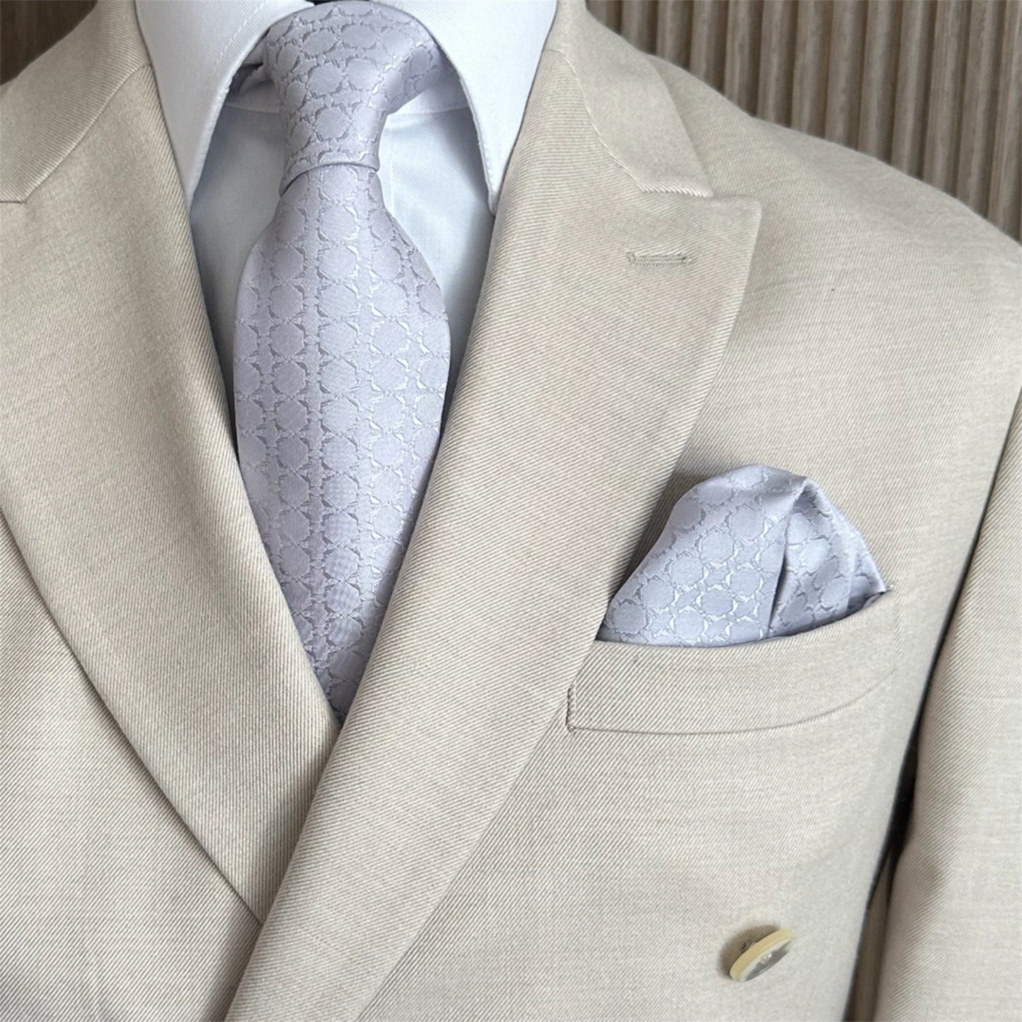 Light Grey Textured Pocket Square