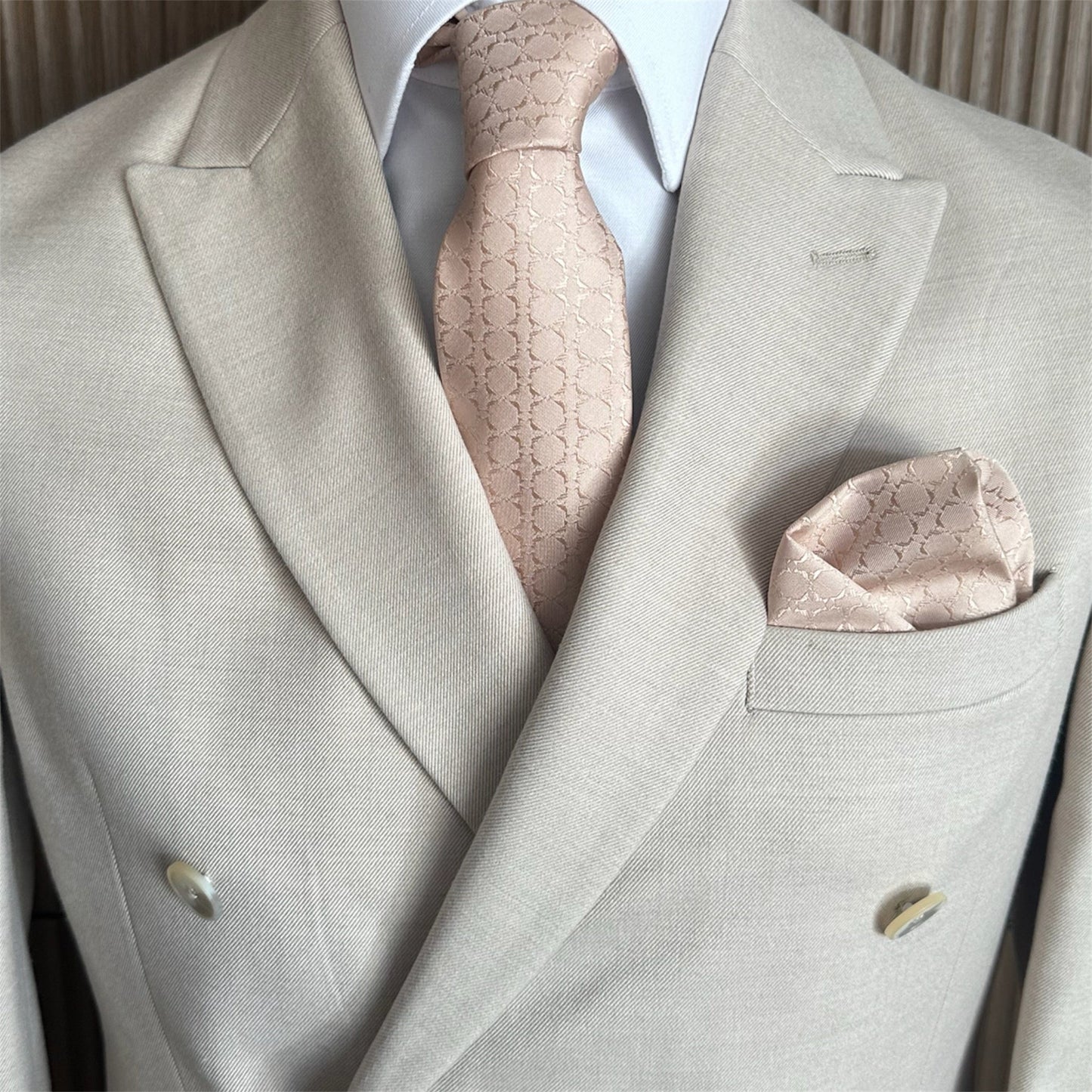 Nude Textured Pocket Square