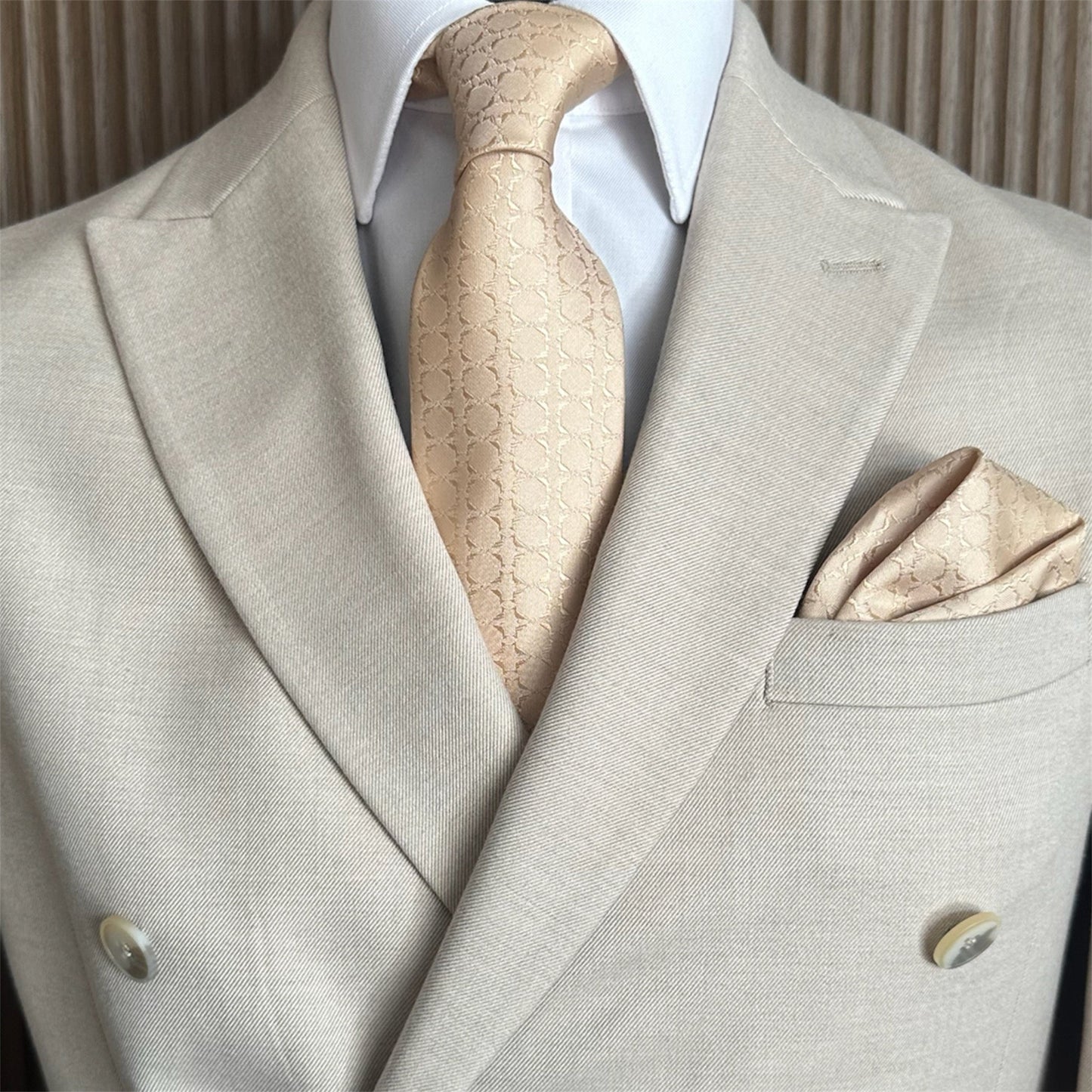 Pink Champagne Textured Pocket Square