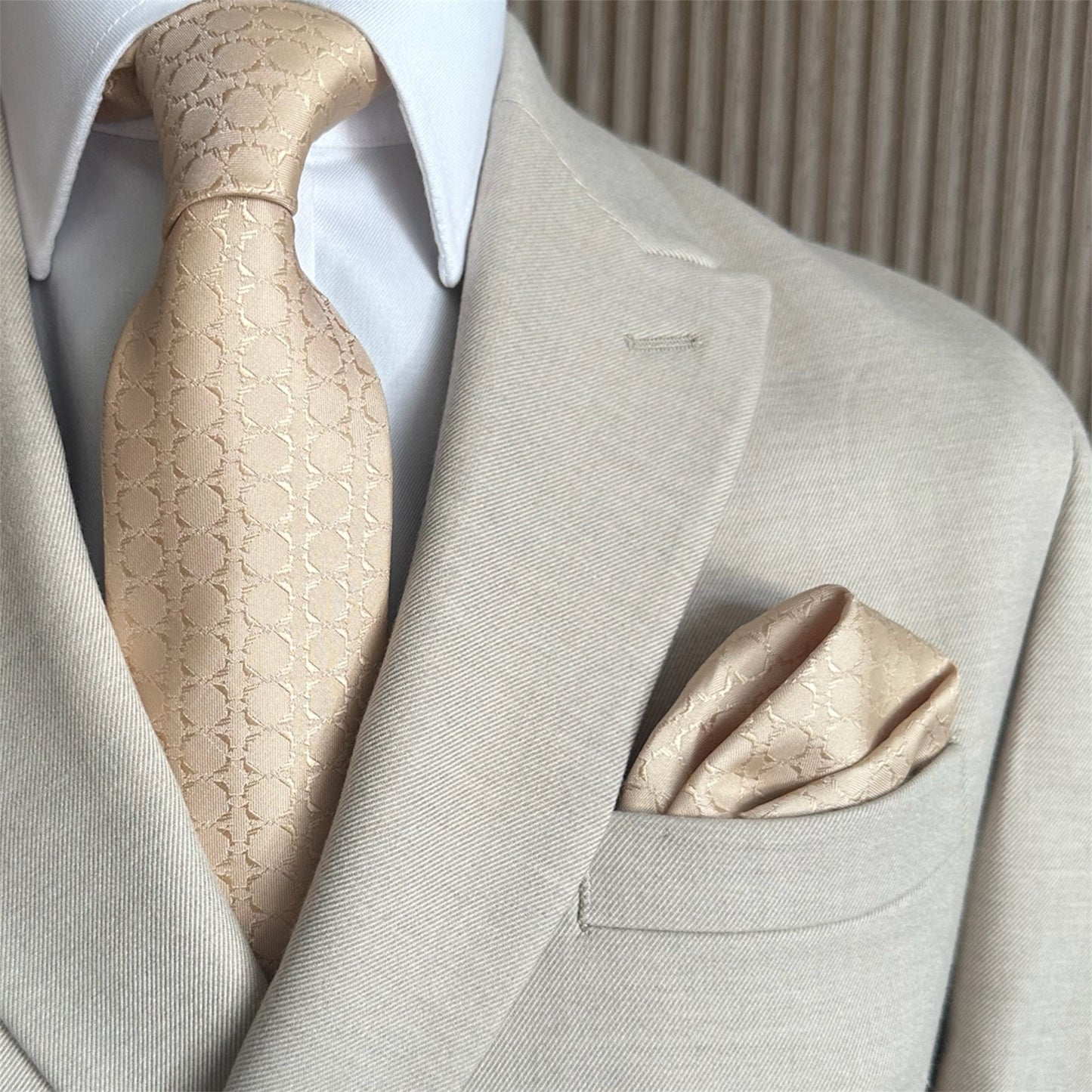 Pink Champagne Textured Pocket Square