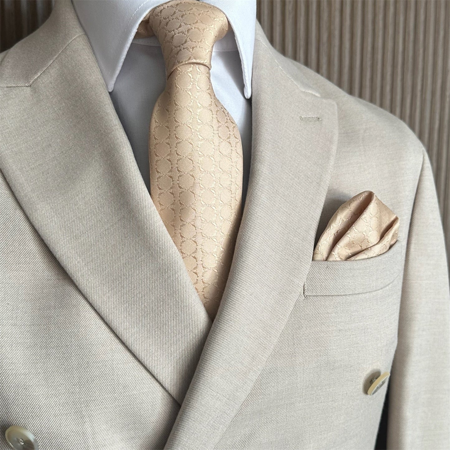 Pink Champagne Textured Pocket Square