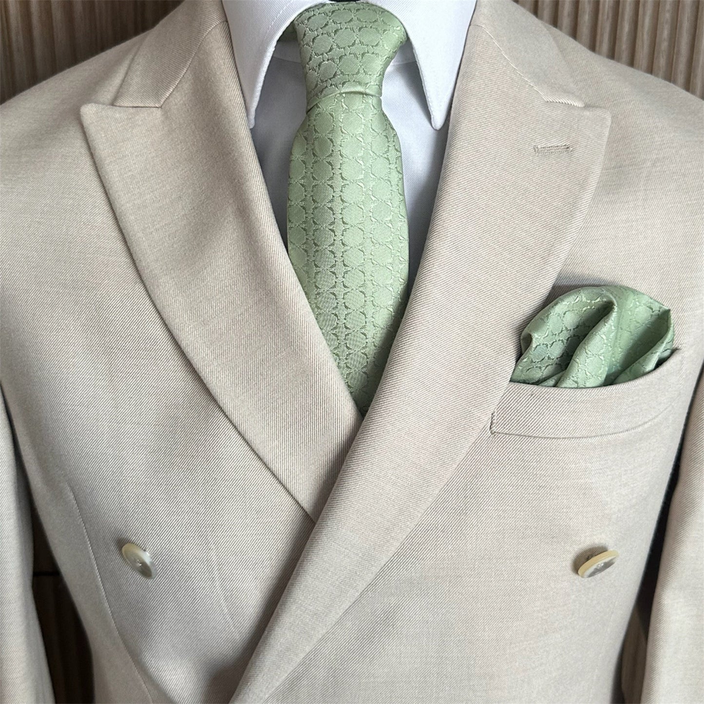 Sage Green Textured Pocket Square