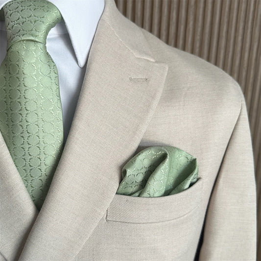 Sage Green Textured Pocket Square