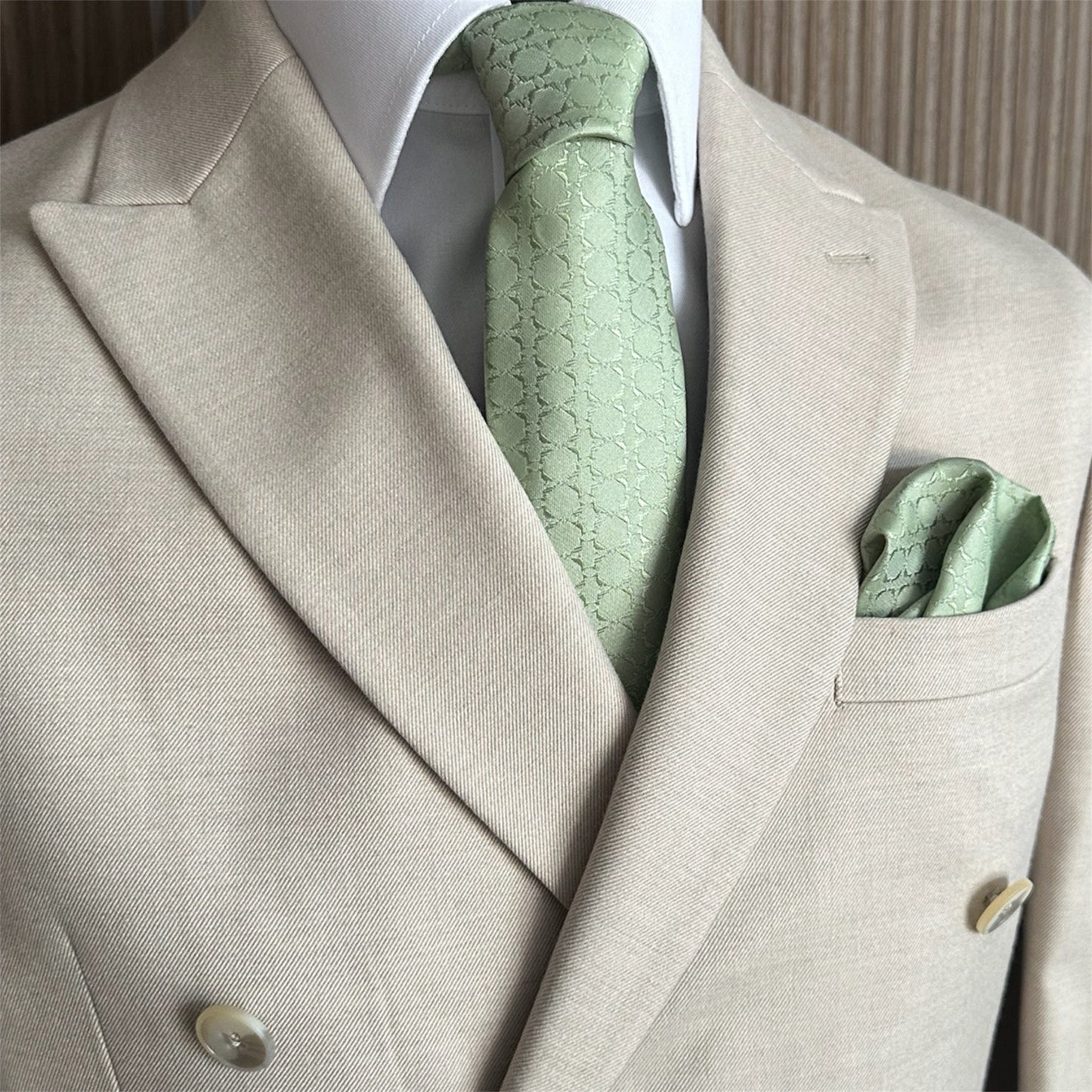 Sage Green Textured Pocket Square