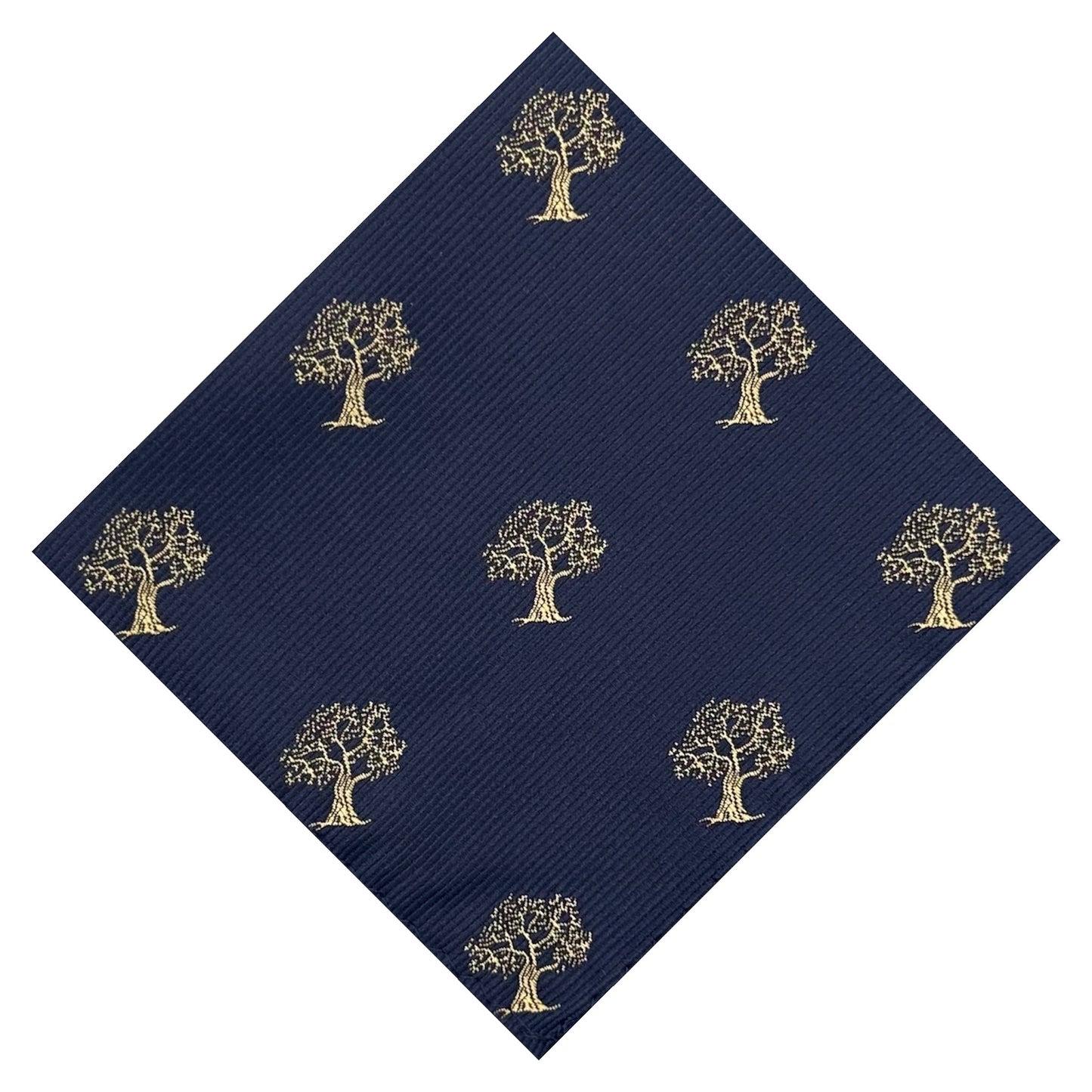 Tree Pocket Square Navy Blue & Gold