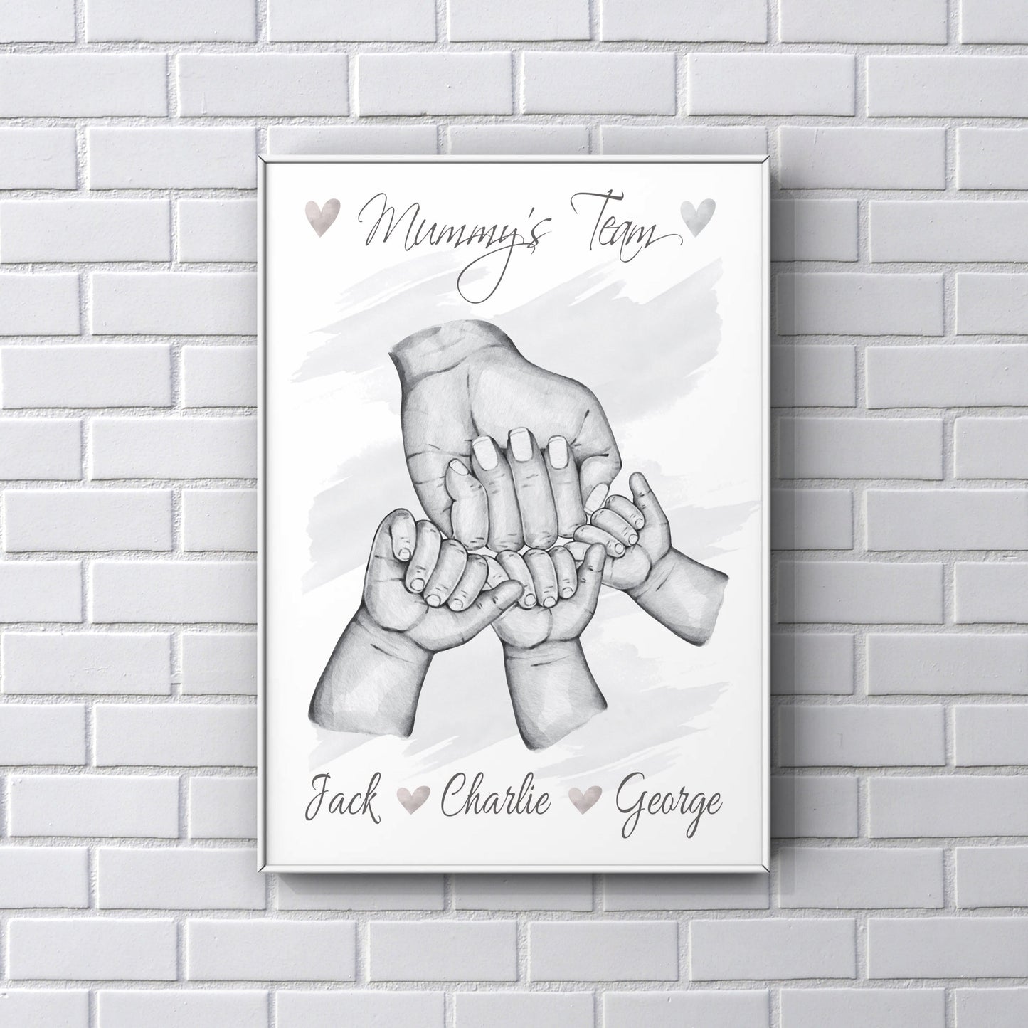 Personalised Gifts for her - "Fist Bump, Mummy's Team" Print