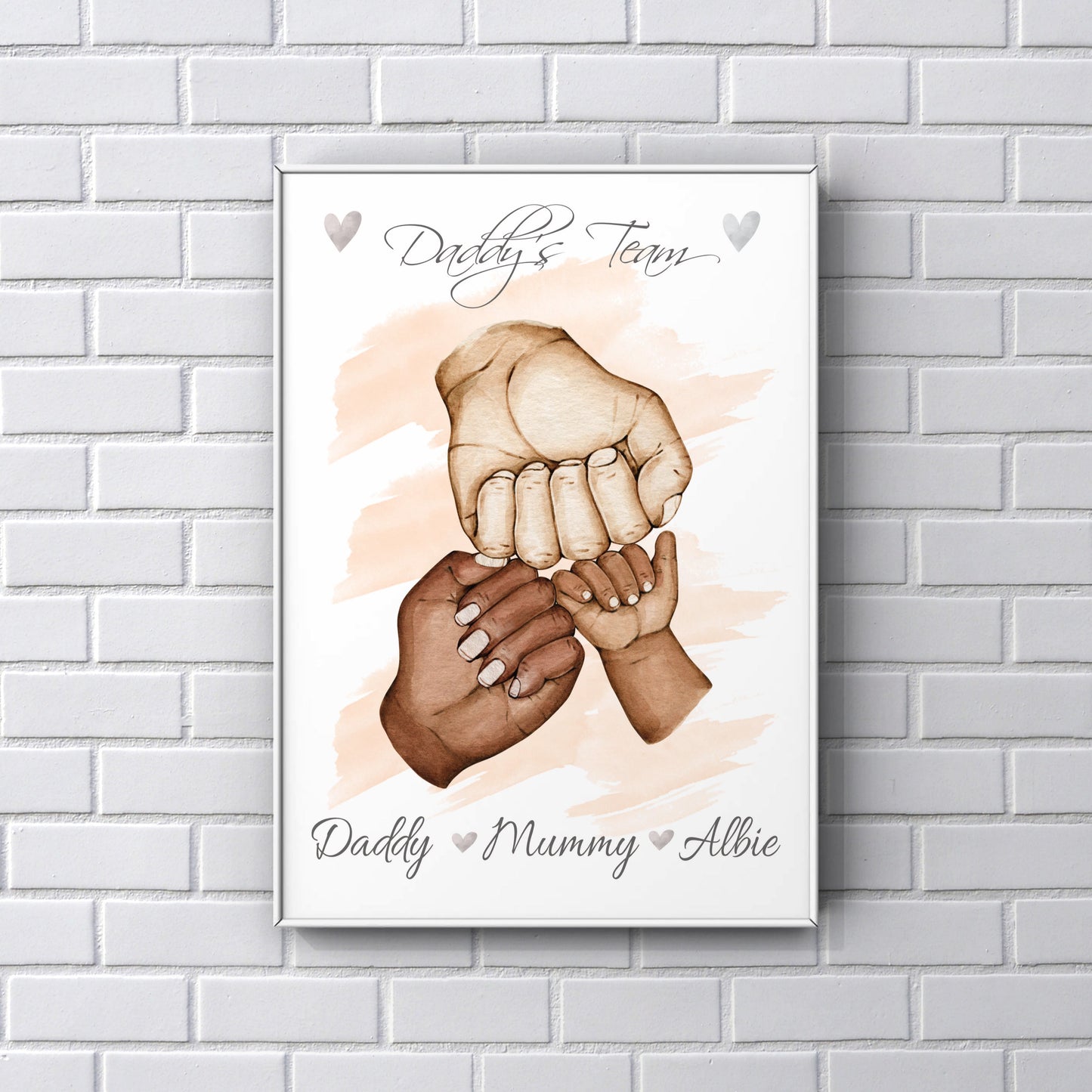 Father's Day Personalised Gifts - Daddy’s team fist bump print