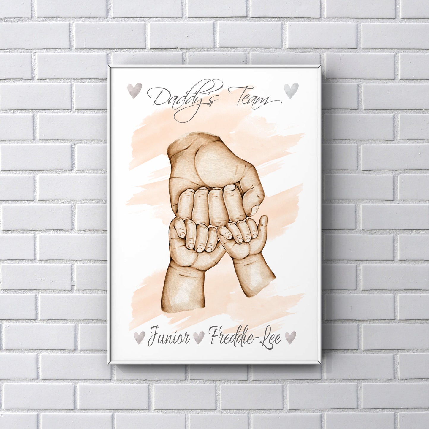 Father's Day Personalised Gifts - Daddy’s team fist bump print