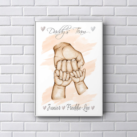 Father's Day Personalised Gifts - Daddy’s team fist bump print