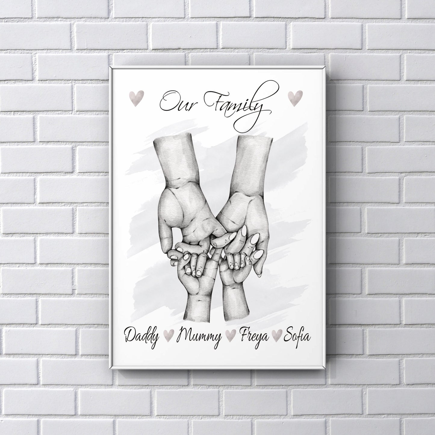 Pinky Promise Family hands A4 Print UNFRAMED
