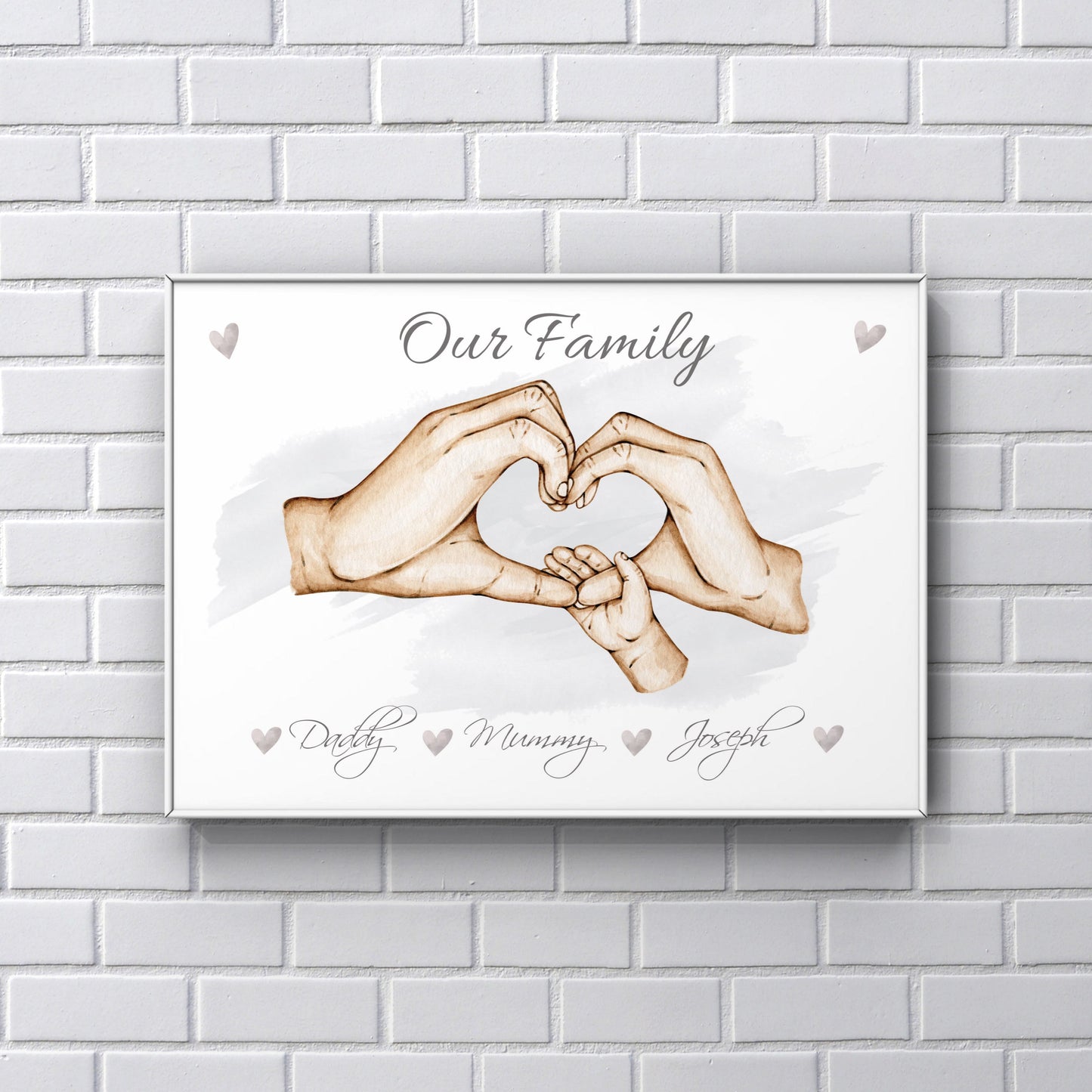 Family heart hands A4 Print UNFRAMED