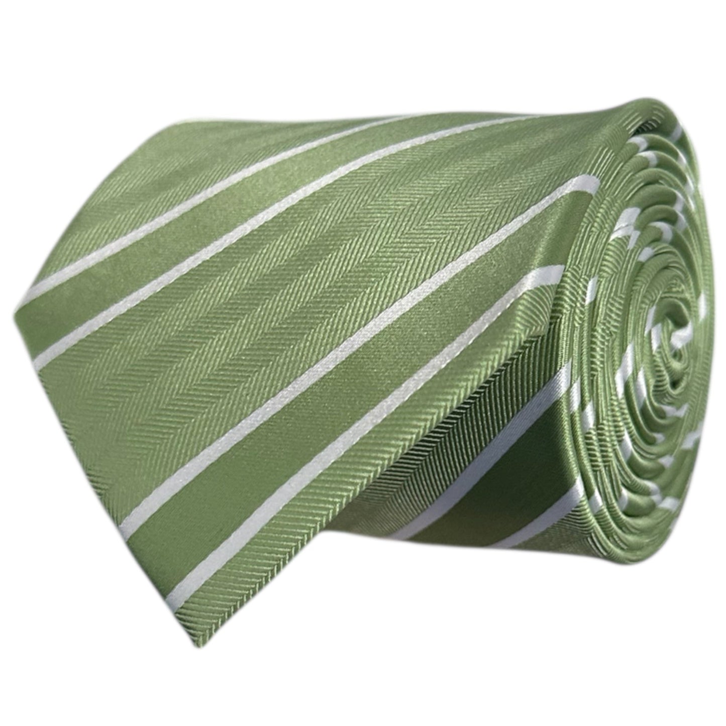 Matcha & White Stripe Tie - Charleston Edit