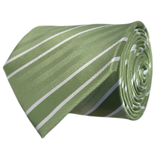 Matcha & White Stripe Tie - Charleston Edit