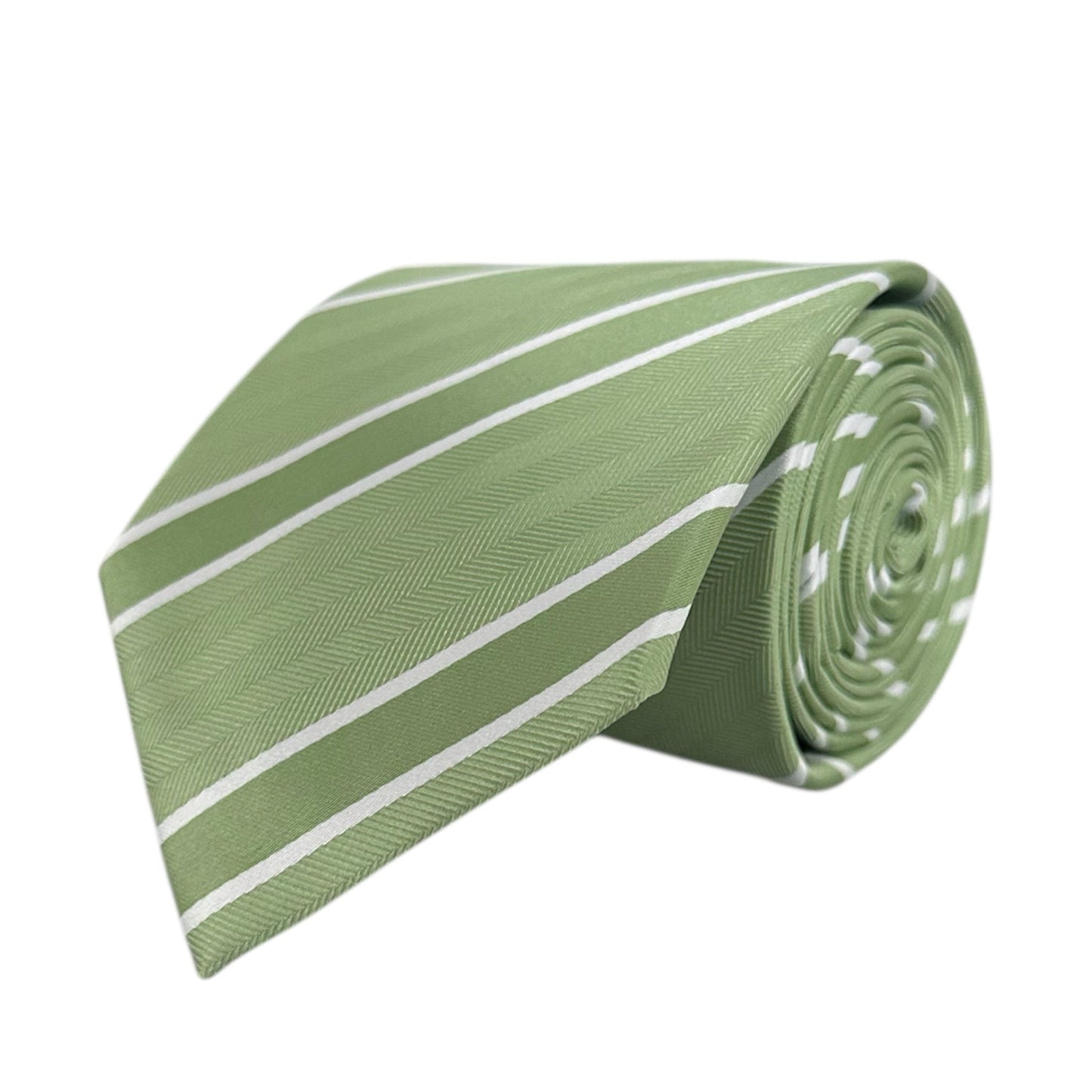 Matcha & White Stripe Tie - Charleston Edit