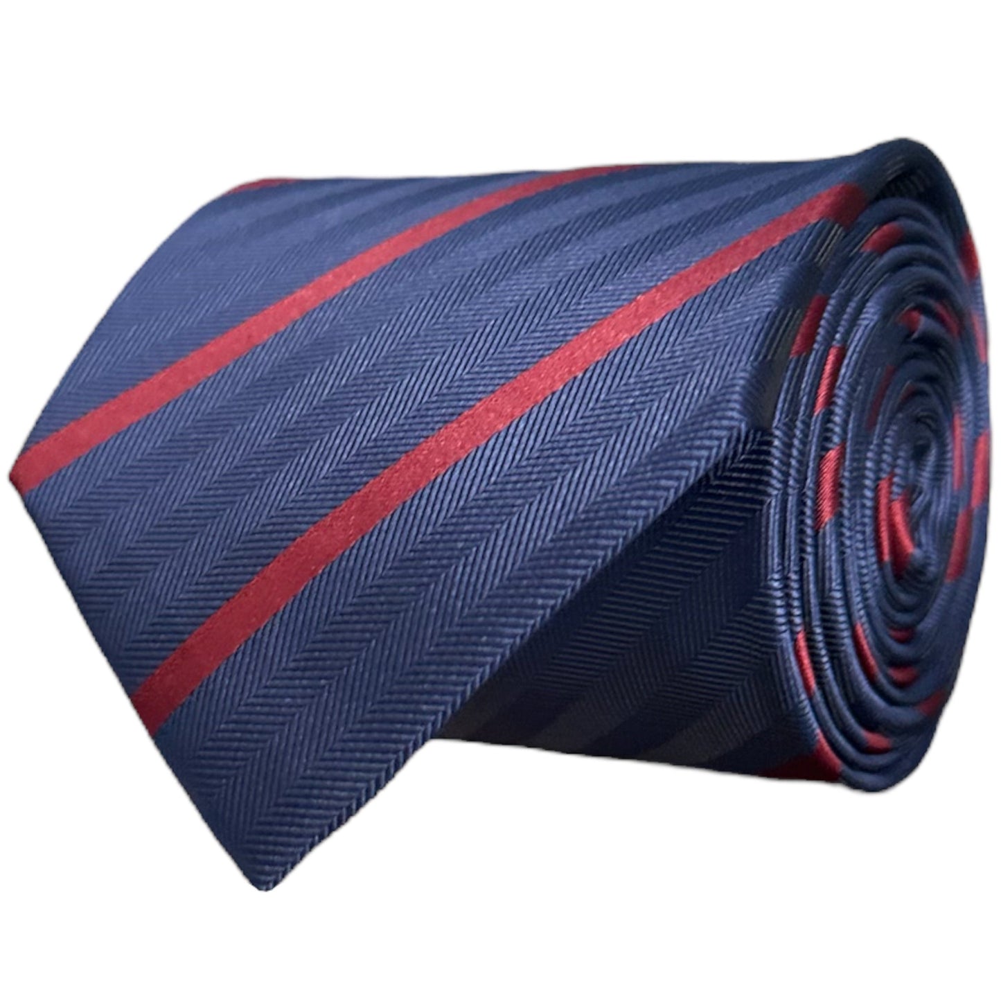 Navy Blue & Wine Stripe Tie - Hawksmoor Edit