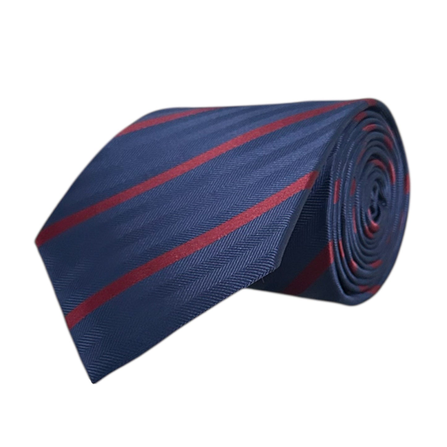 Navy Blue & Wine Stripe Tie - Hawksmoor Edit