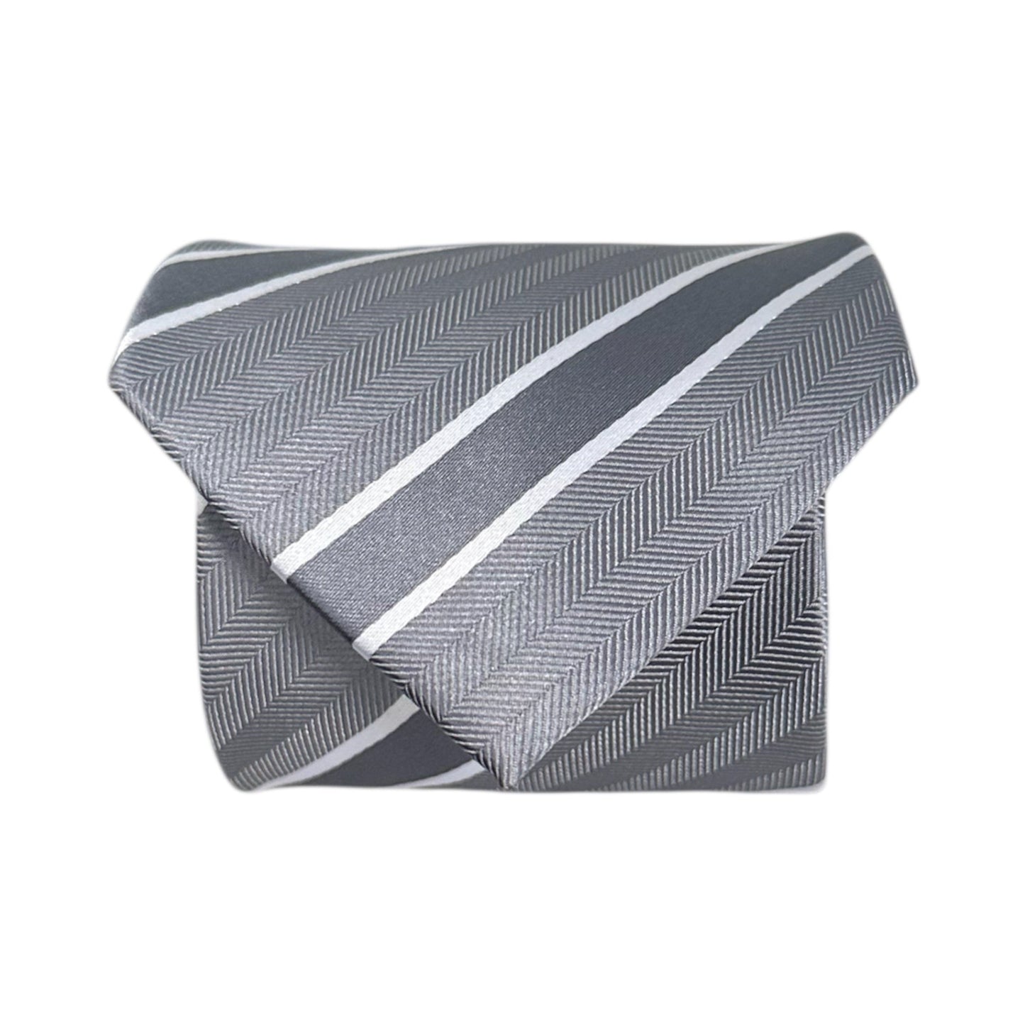 Glacier Grey & White Stripe Tie - Charleston Edit