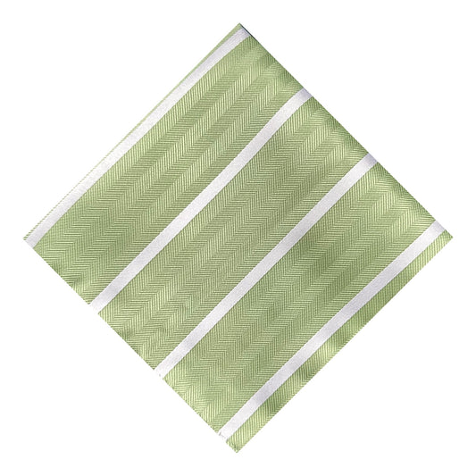 Matcha & White Stripe Pocket Square - Hawksmoor Edit