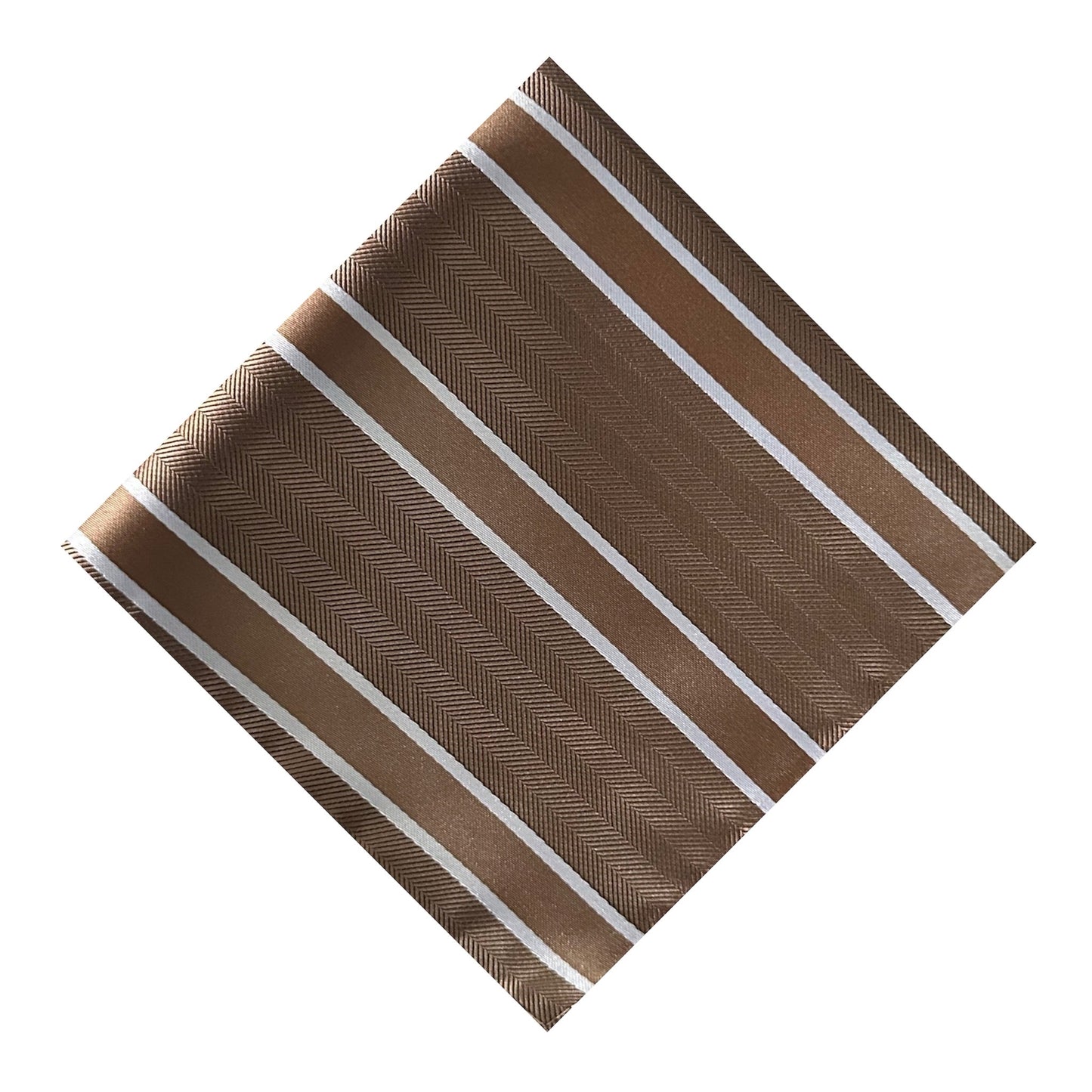 Mocha & White Stripe Pocket Square - Charleston Edit