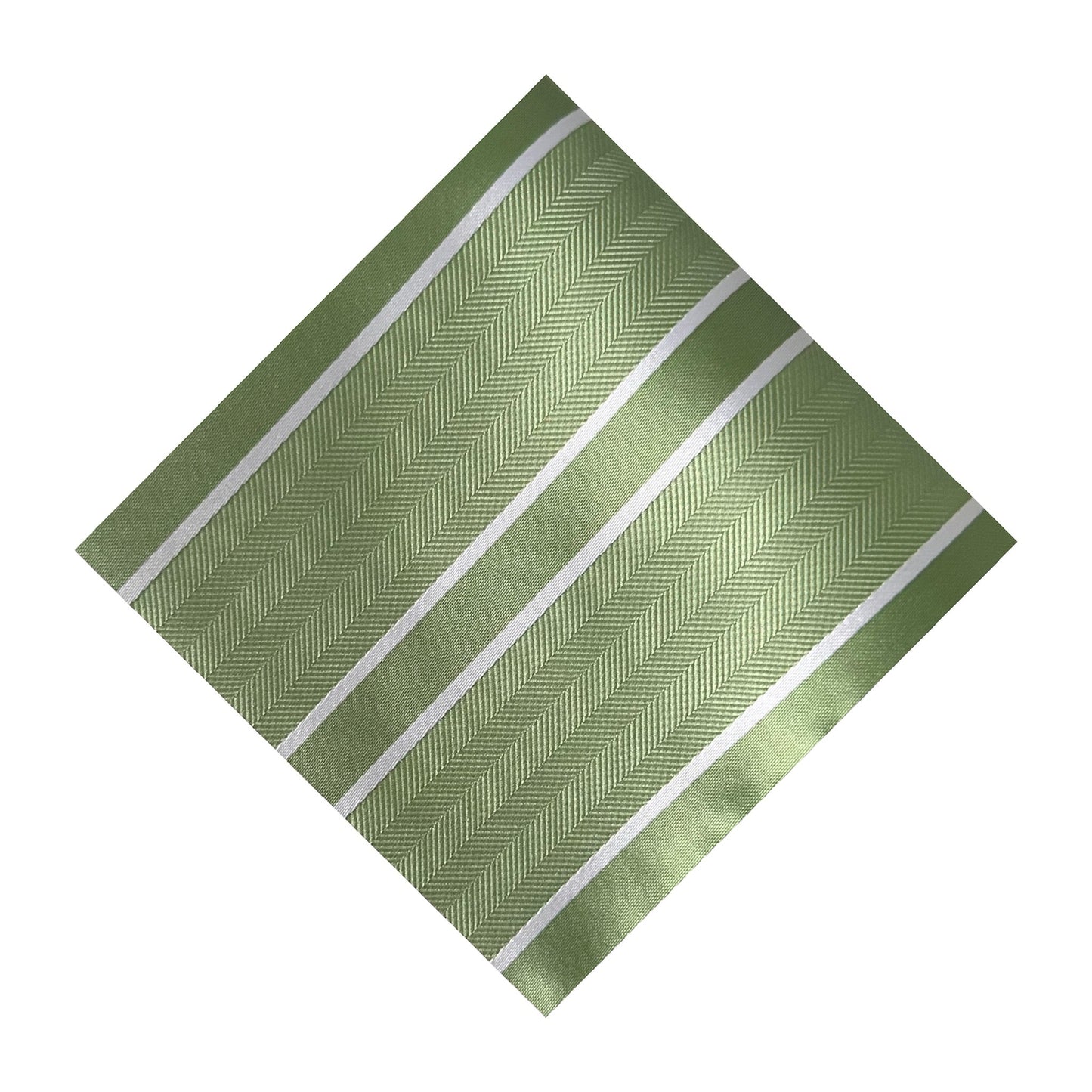 Matcha & White Stripe Pocket Square - Charleston Edit