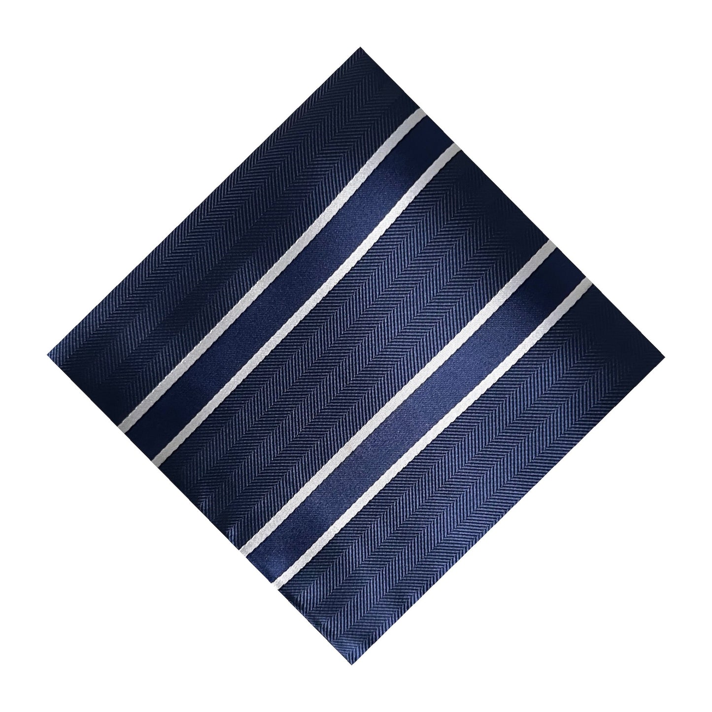 Navy Blue & White Stripe Pocket Square - Charleston Edit