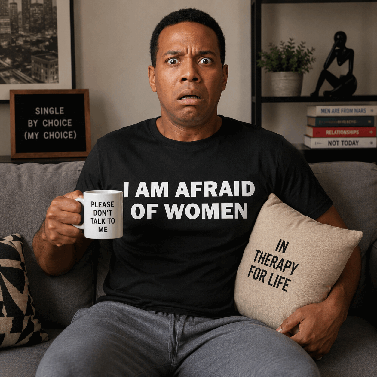 My Ugly T-Shirt - I'm Afraid of Women Mens T-shirt