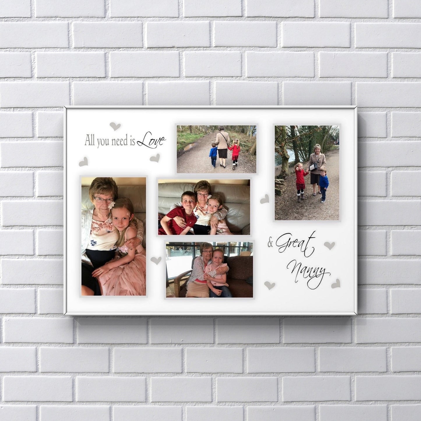 Personalised photo print 'All you need is love and Great Nanny’