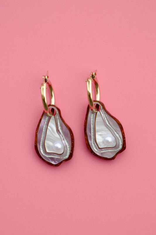 Oyster Hoop Earrings