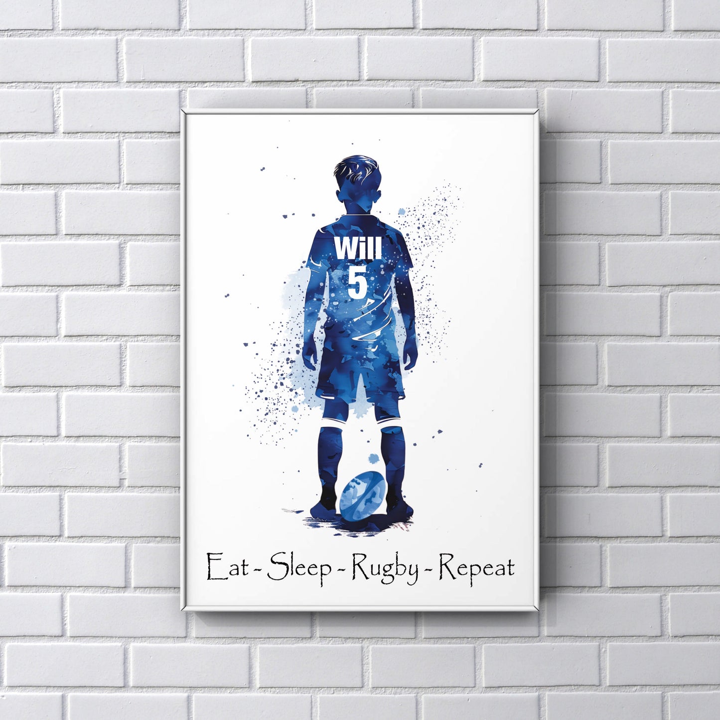 Rugby personalised UNFRAMED A4 PRINT