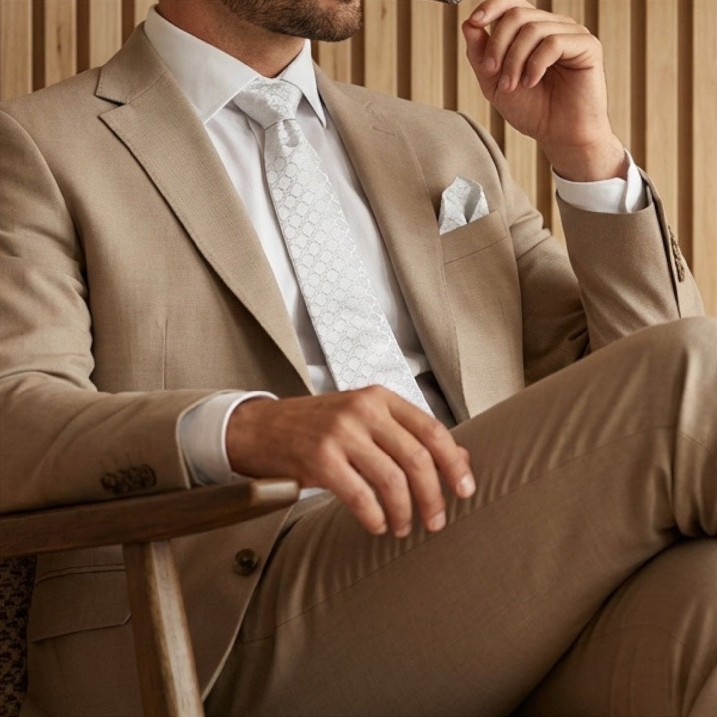 Light Grey Textured Tie