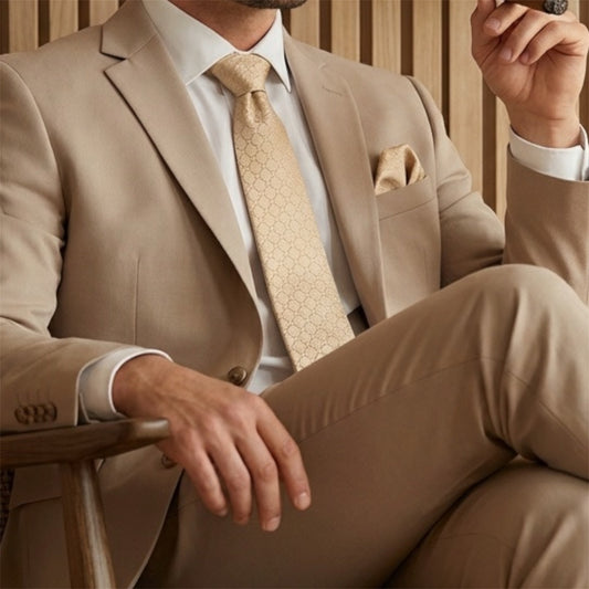 Nude Textured Pocket Square