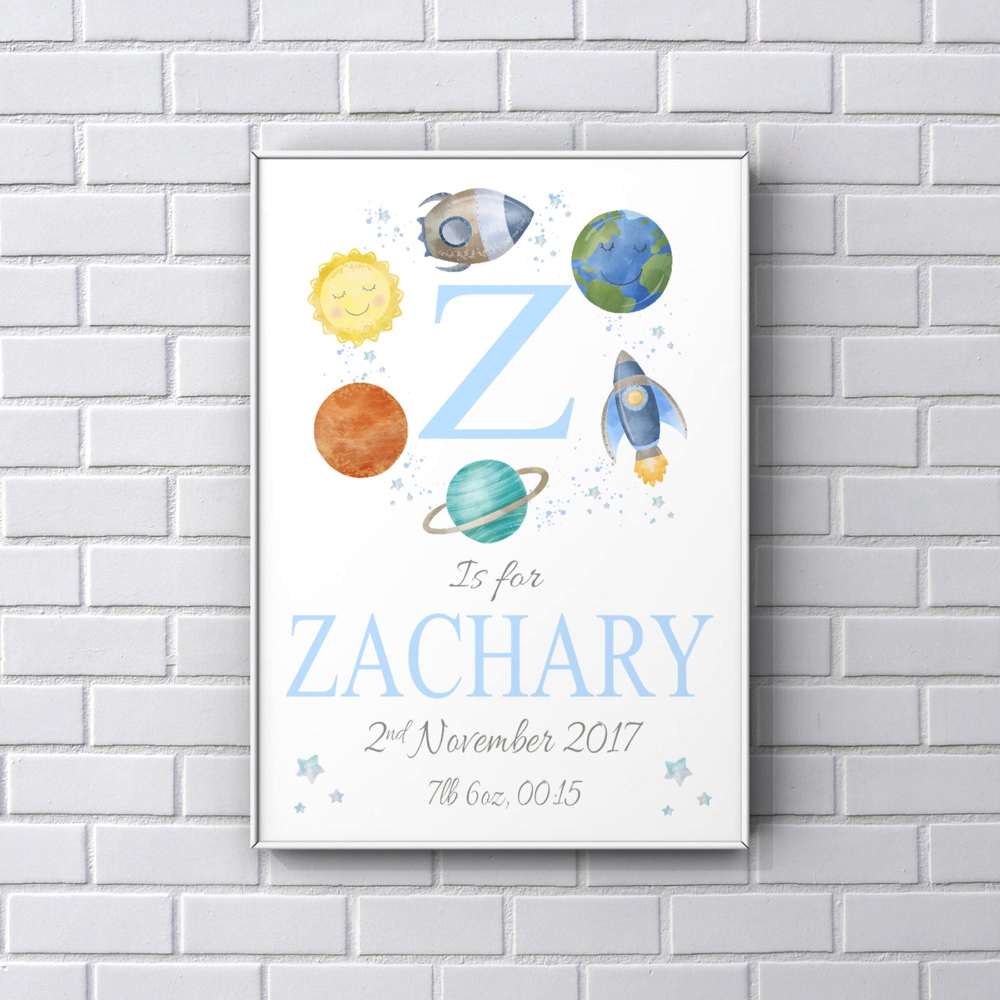 Personalised Newborn name PRINT Space