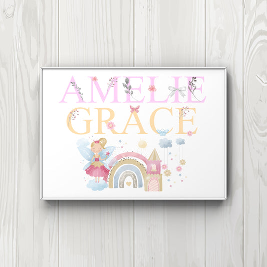 Personalised Name A4 Newborn Nursery PRINT UNFRAMED