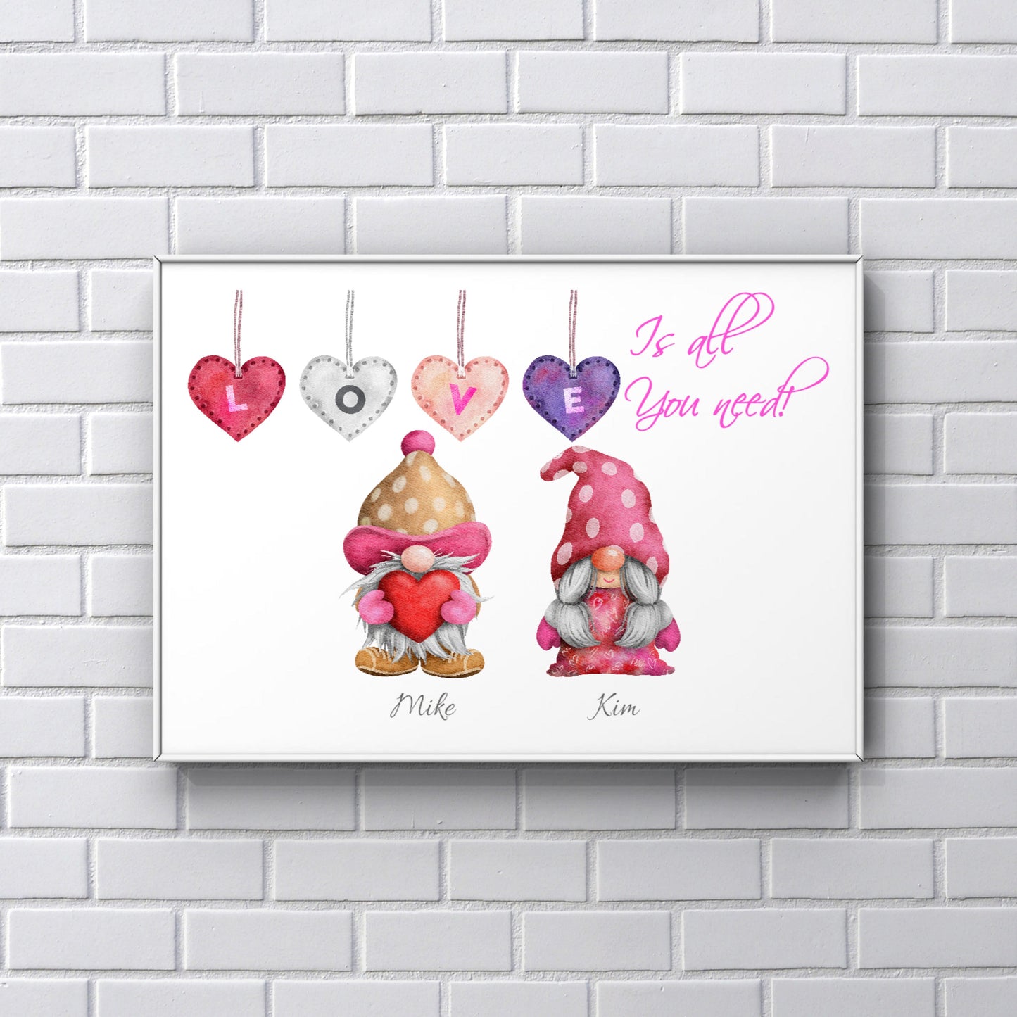 Gonk personalised Valentine’s Day Print