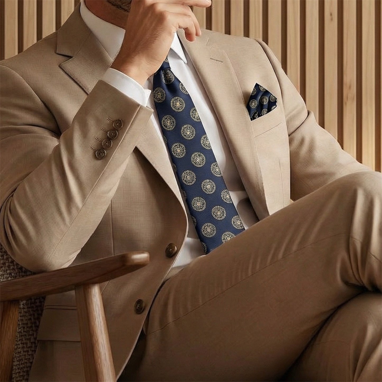 Medusa Tie Blue & Gold