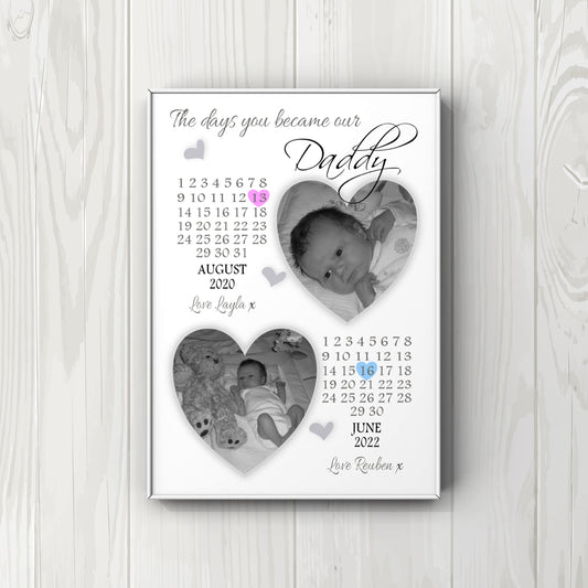 Personalised Gifts for Daddy - The days you became our Daddy Print