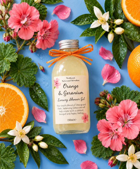 Orange & Geranium Foam Bath & Shower Gel - Bright, uplifting & joyful