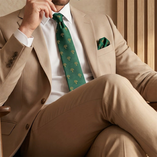 Tree Tie Green & Gold