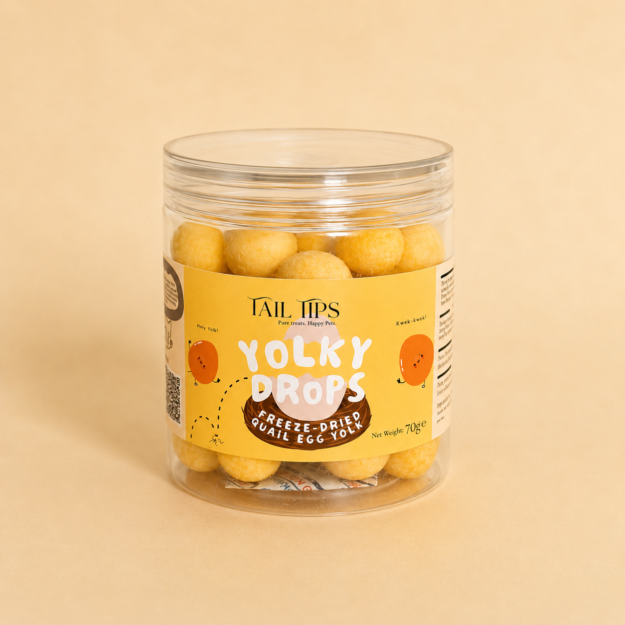 Yolky Bites - 100% Freeze-Dried Egg Yolk Treats | Pure Protein | Tail Tips UK | 40g pack