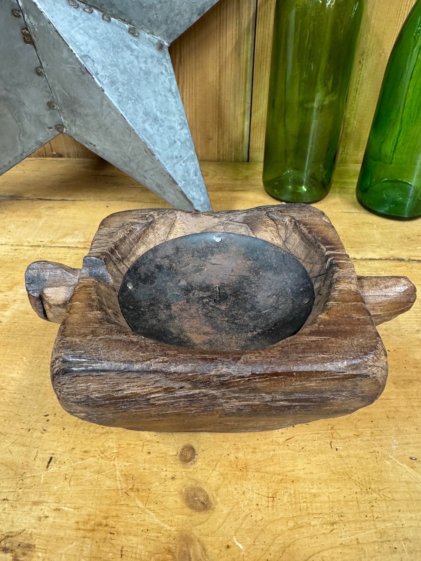 Rustic Wooden Candle Holder / Church Candle Holder / Reclaimed Farmhouse Decor (H)